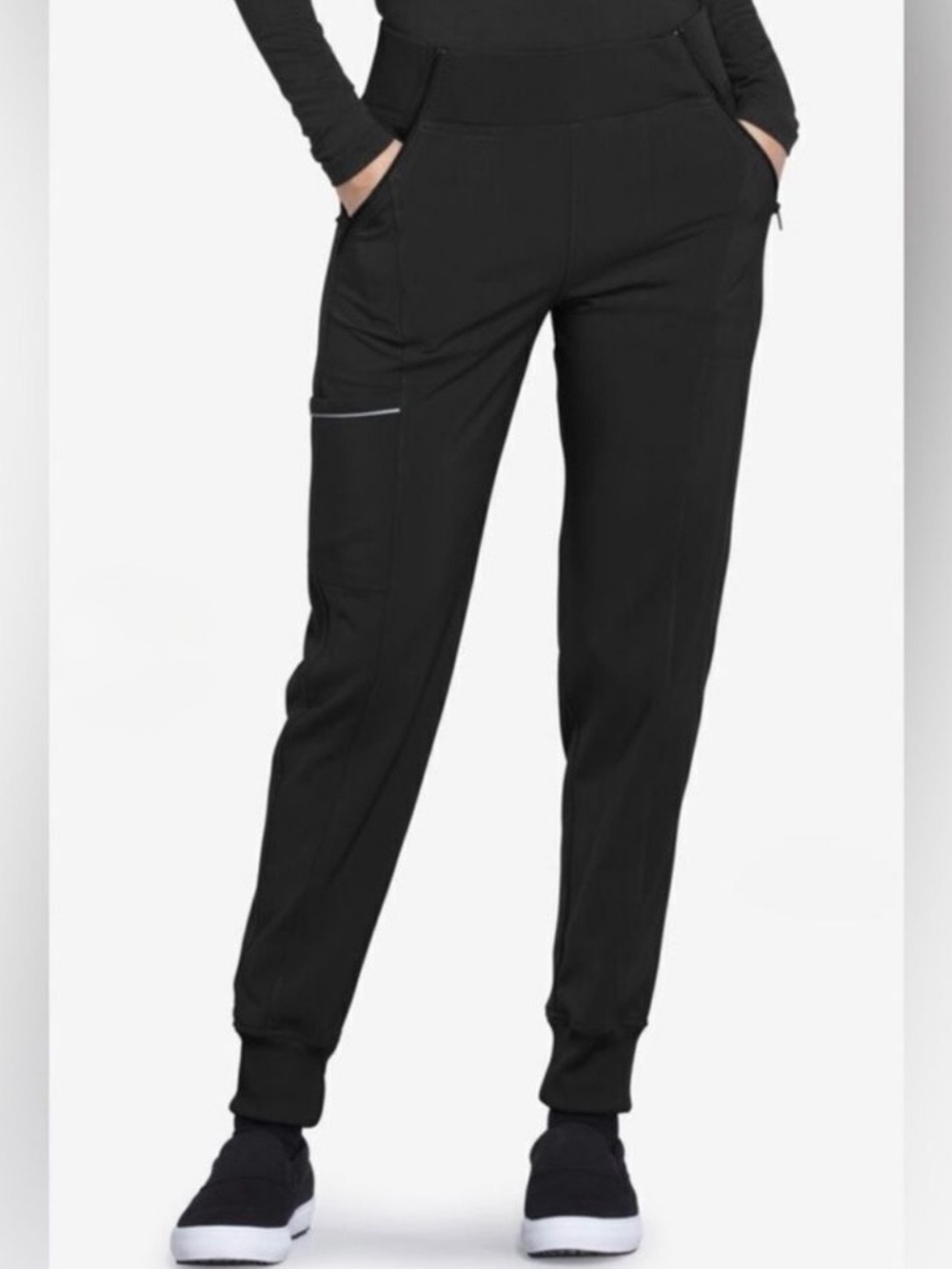 Infinity S Black 5 Pocket Stretch Tapered Scrub Bottom Cargo Jogger